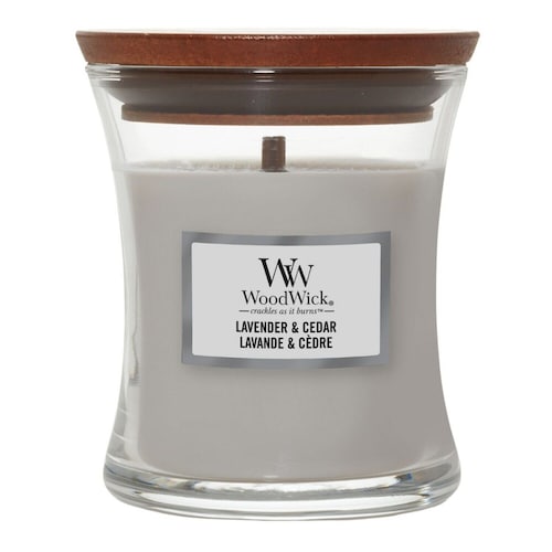 WOOD WICK - Malá vonná svíčka Lavender & Cedar